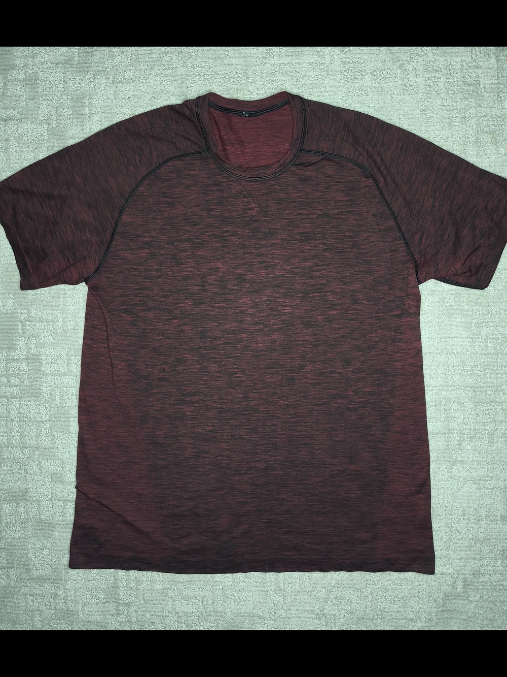 Lululemon Men's Metal Vent Tech Short Sleeve Shirt Burgundy Heathered Gym Sz XL